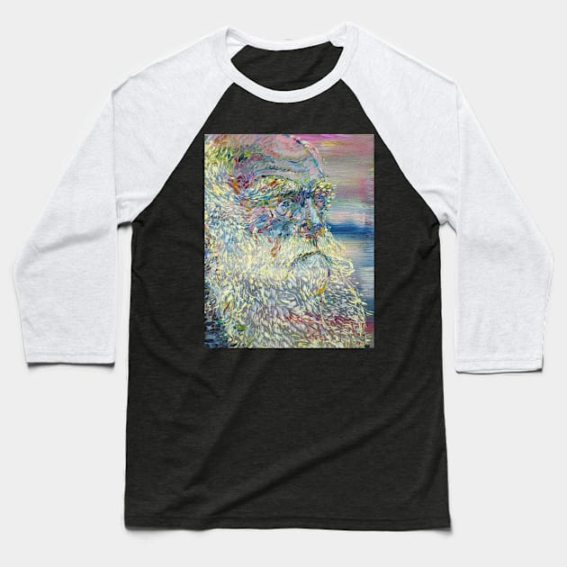 CHARLES DARWIN oil portrait .1 Baseball T-Shirt by lautir